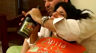 Frisky barely legal babe Cecilia gets her babe pot drilled hard by fellow