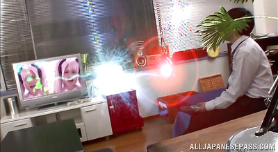 Skilled japanese Rina Rukawa receives a big tool in her tight tang