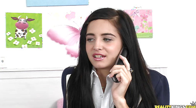 Stunning Zoe Kush gives an expert blowjob before bending over